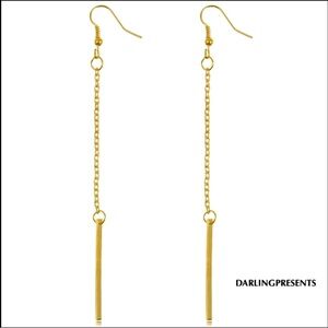 Tassel Chain Dangle Earrings Women Color Gold